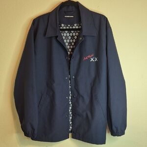 Uniqlo Men's Navy Jacket with Embroidered Accents